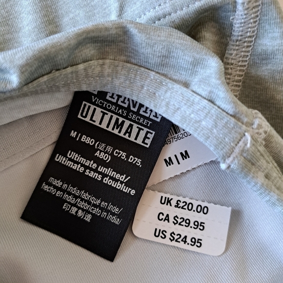 Victoria's Secret women's size medium gray sports bra NWT - Picture 3 of 3